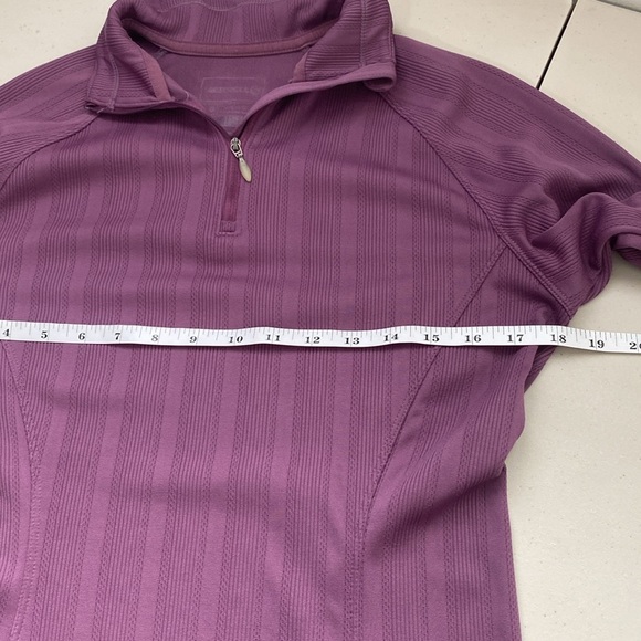 Merrell opti wick 1/4 zip Purple Ribbed Fitted long sleeve shirt size medium - Picture 7 of 10